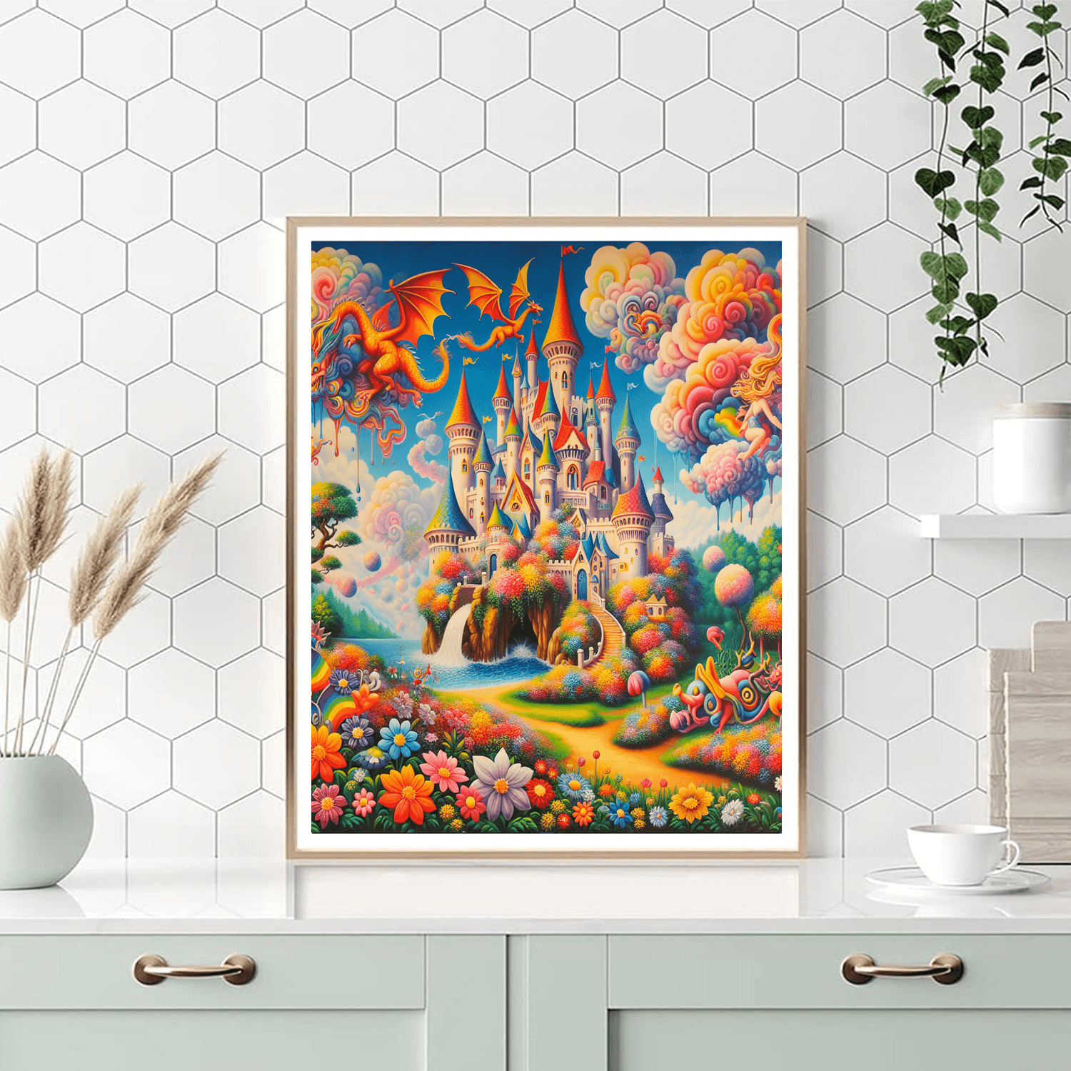 Whimsical Enchanted Castle Number Painting