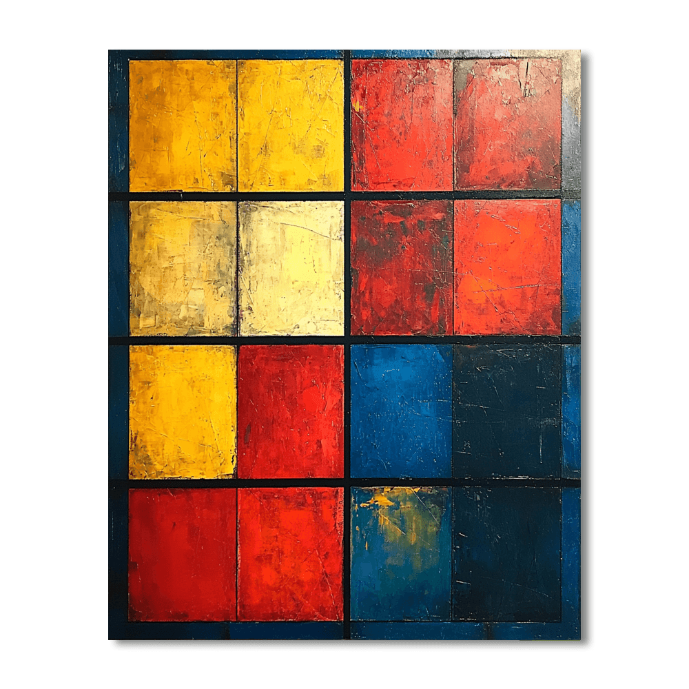 Piet Mondrian Inspired Geometric Waves  Paint By Numbers Kits