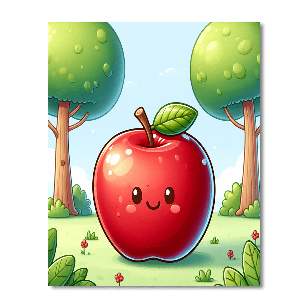 Cheery Apple Number Painting