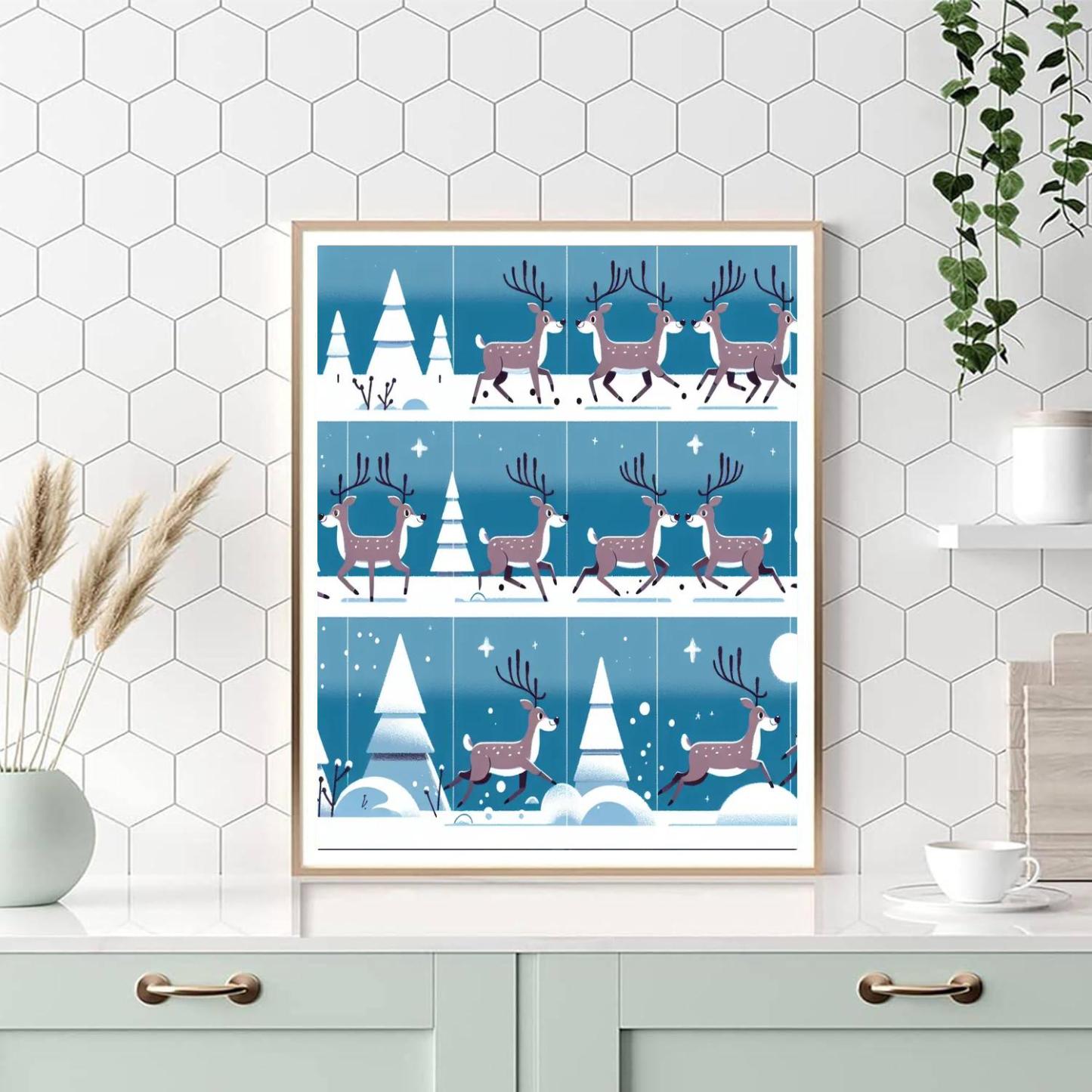 Roving Reindeers Paint By Numbers Kits