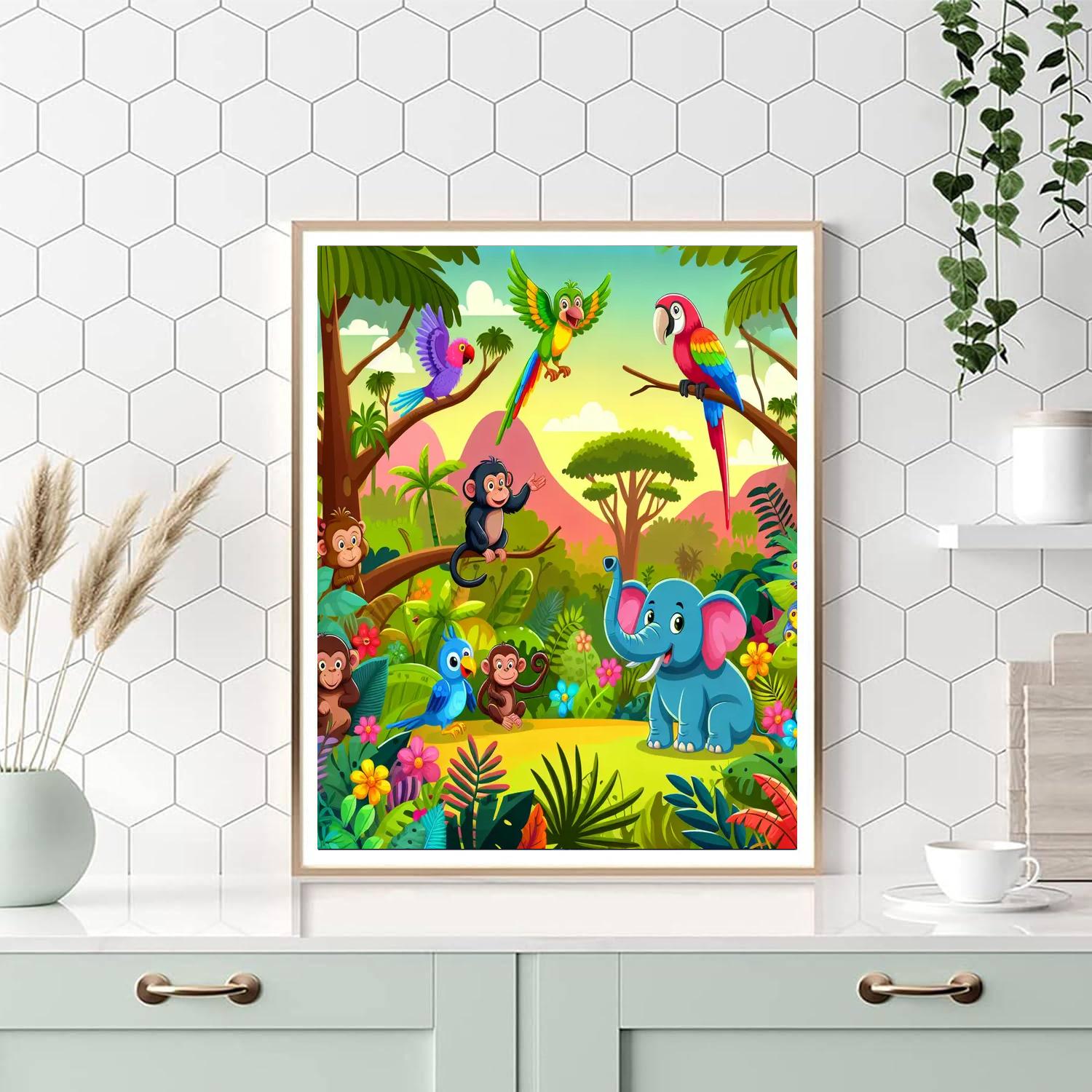 Jungle Expedition Explorers Paint By Numbers Art