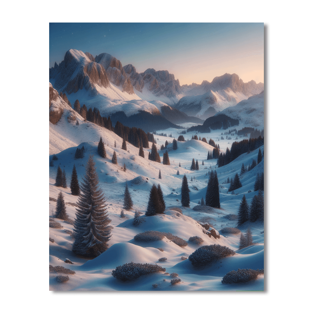 Winter Alpine Scene Paint By Number