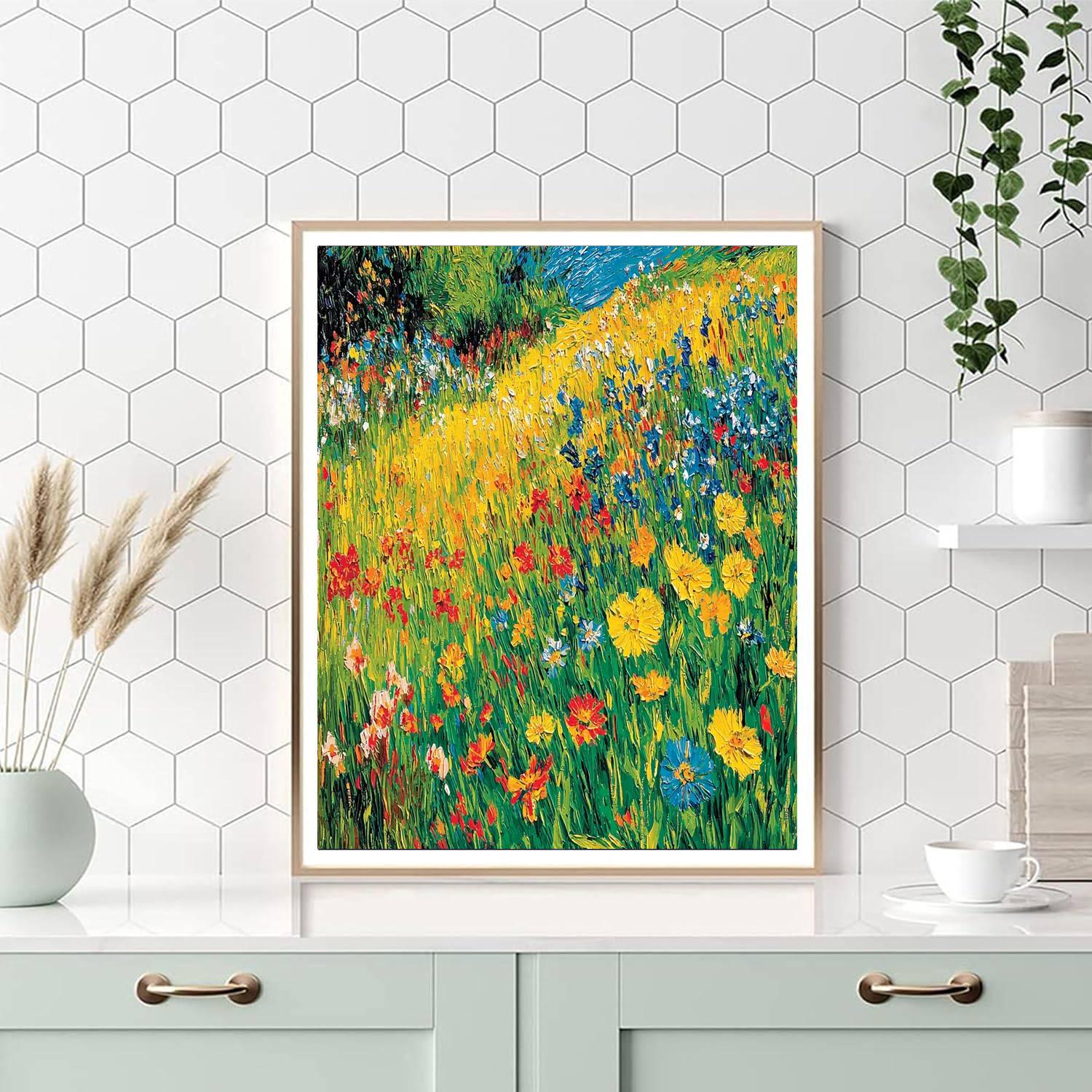 Van Gogh Inspired Golden Sunlit Meadows  Paint By Number