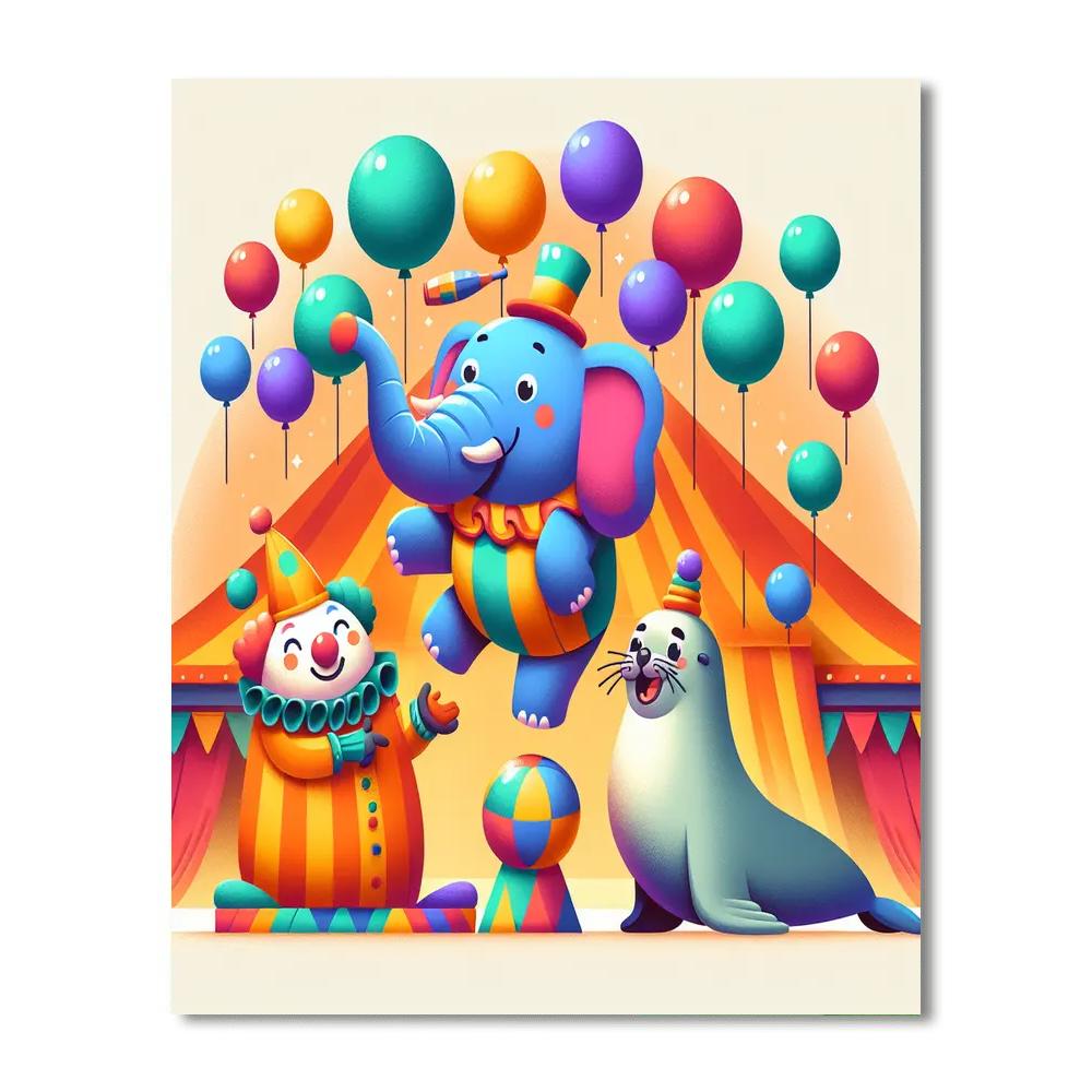 Circus Of Friendly Animals Numbered Painting Kits