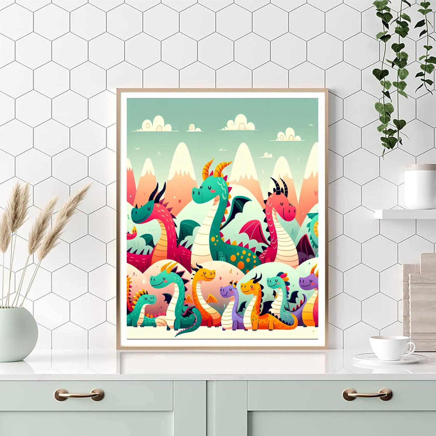 Whimsical Dragon Party Painting By Numbers Kit
