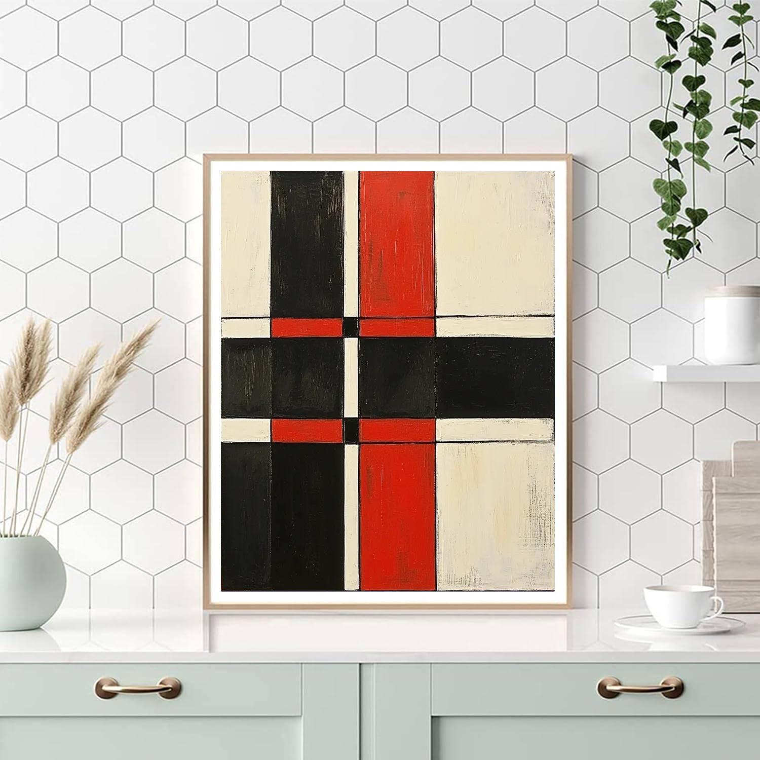 Kazimir Malevich Inspired Contrast Of Thought  Number Painting