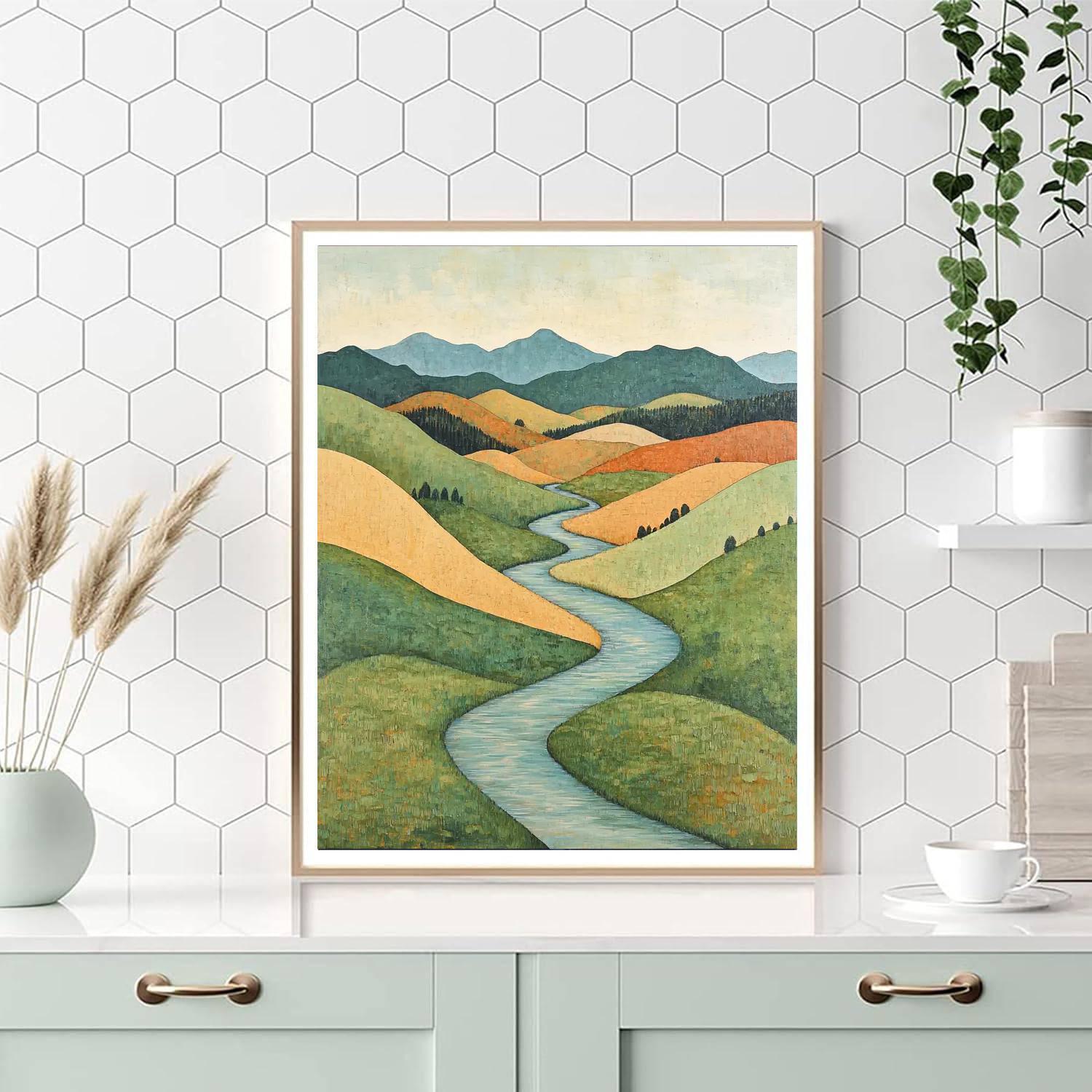 Zhao Mengfu Inspired Flow Of Time’s Whisper  Paint By Number