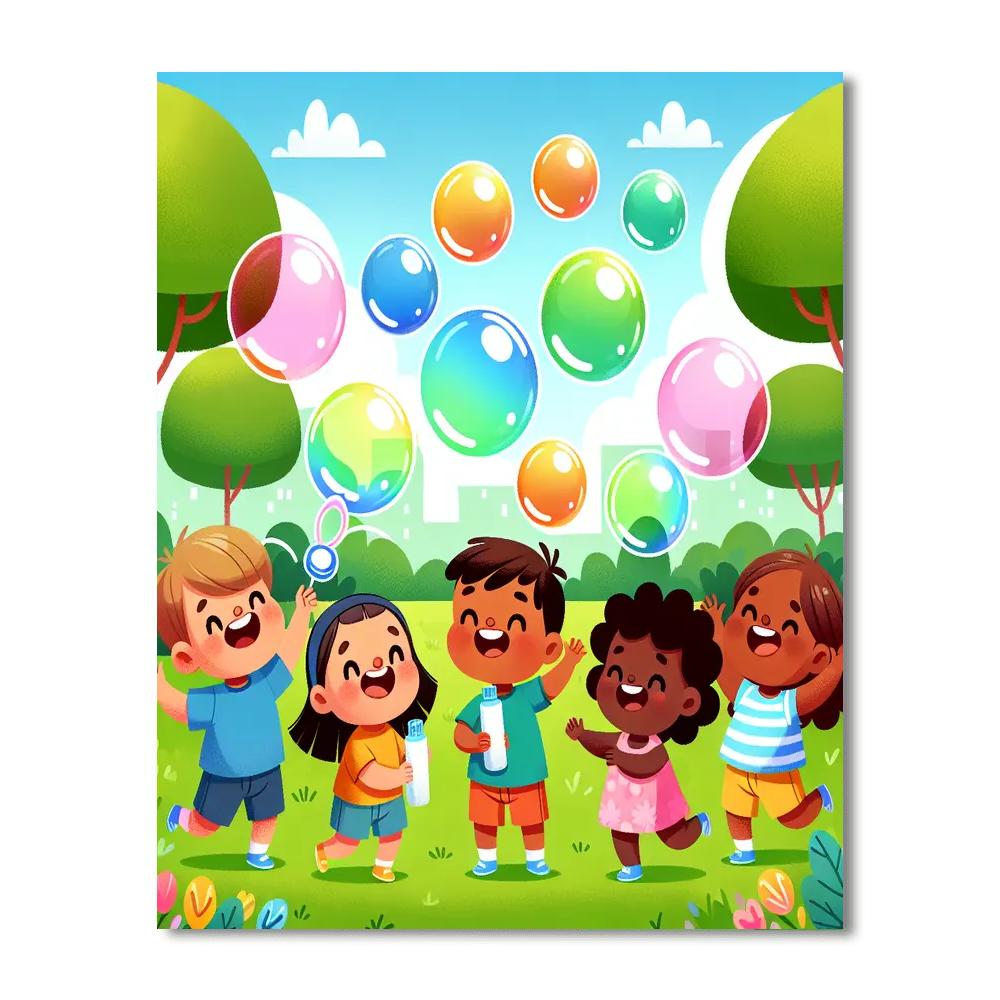 Bubble Blast Park Paint By Numbers Art