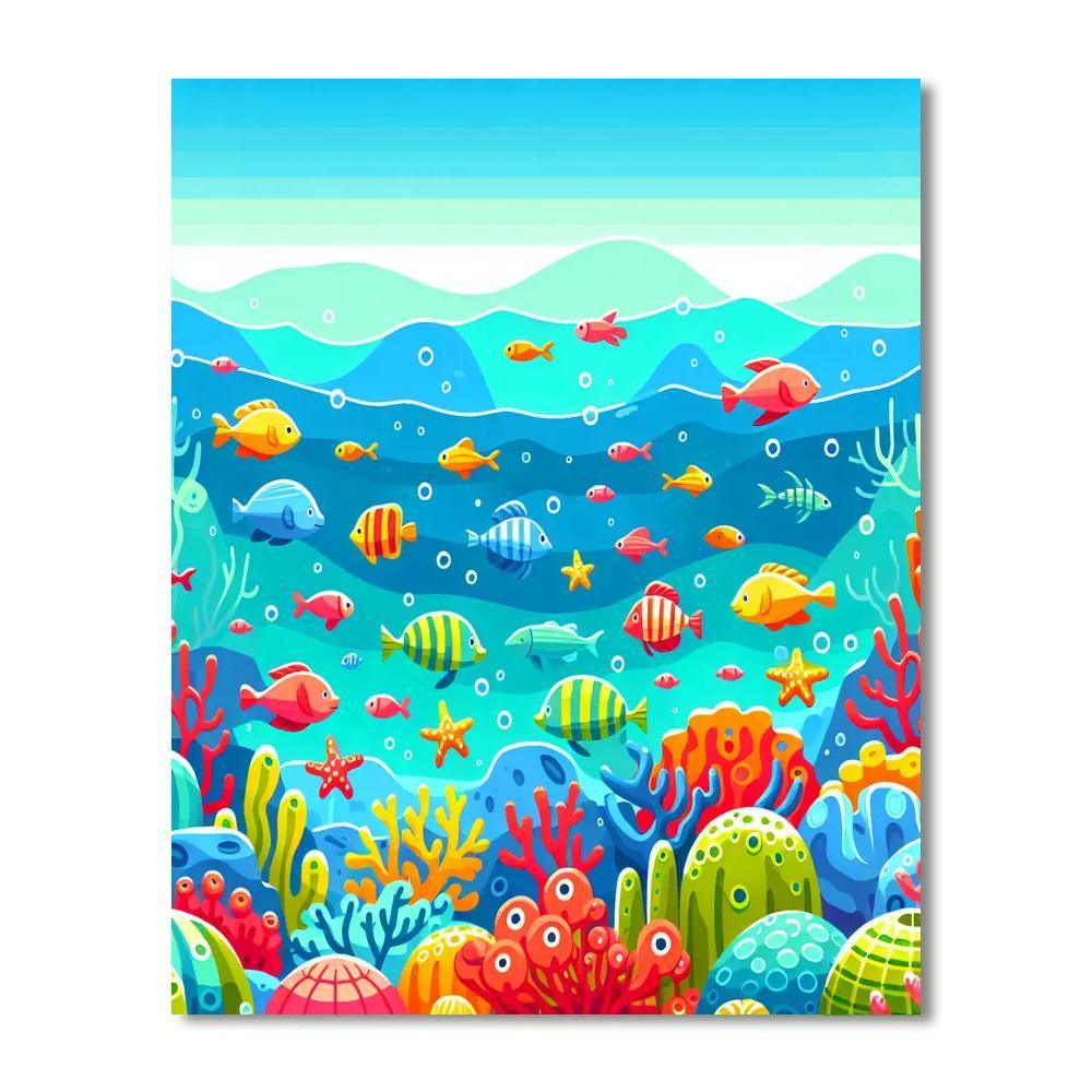 Ocean Coral Reef Adventure Painting By Numbers Kit