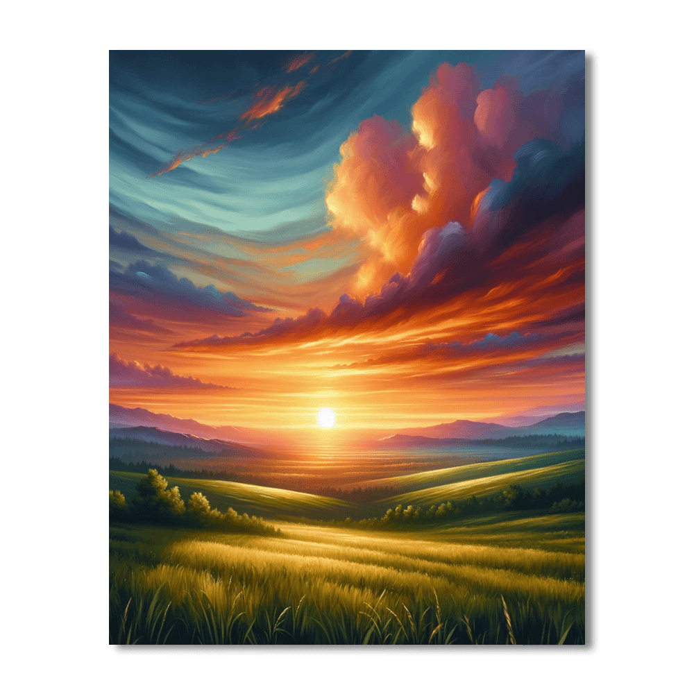 Rural Sunset Serenity DIY Paint By Numbers