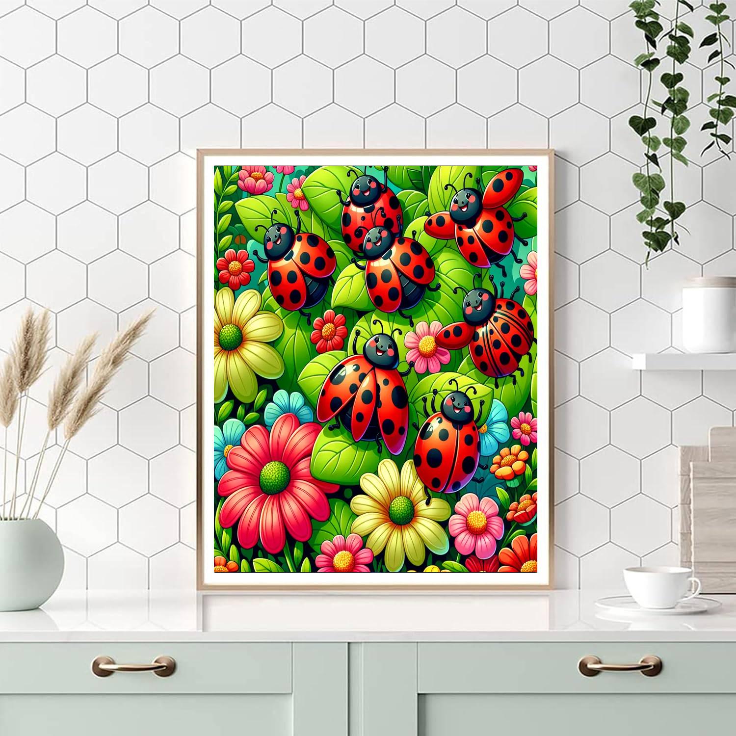Dancing Ladybugs In The Garden Numbered Painting Kits