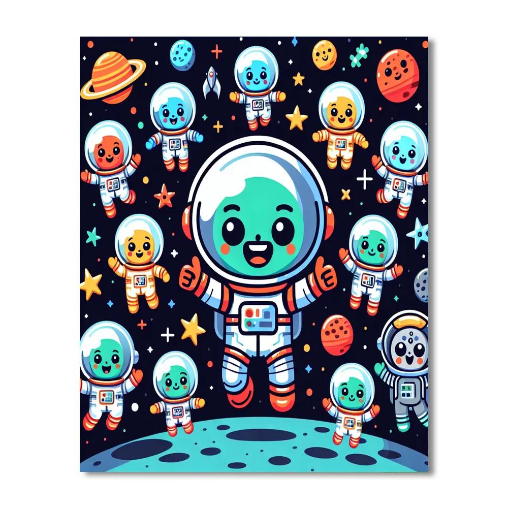 Alien Astronauts Adventure Painting By Numbers Kit