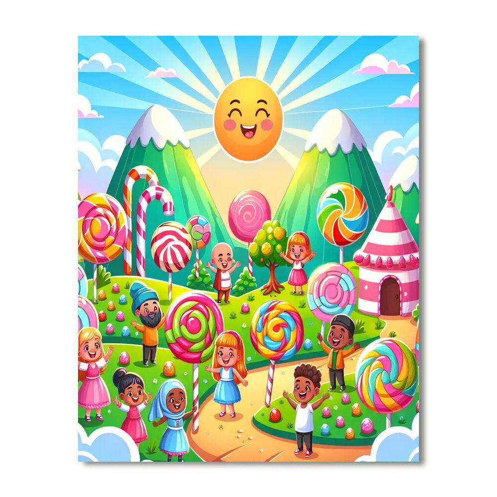Silly Candy Land Paint By Numbers Art