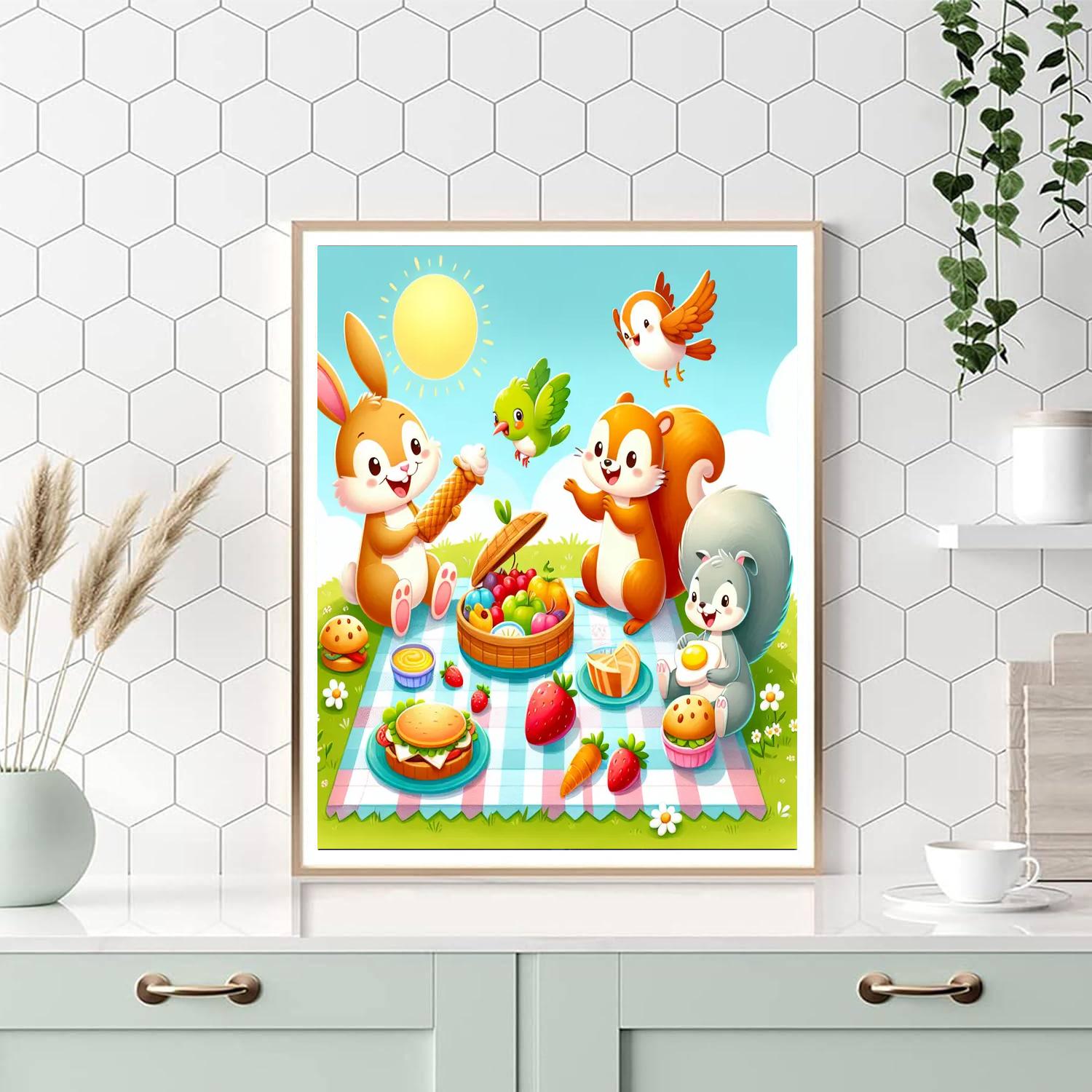 Merry Garden Picnic Paint By Numbers Art