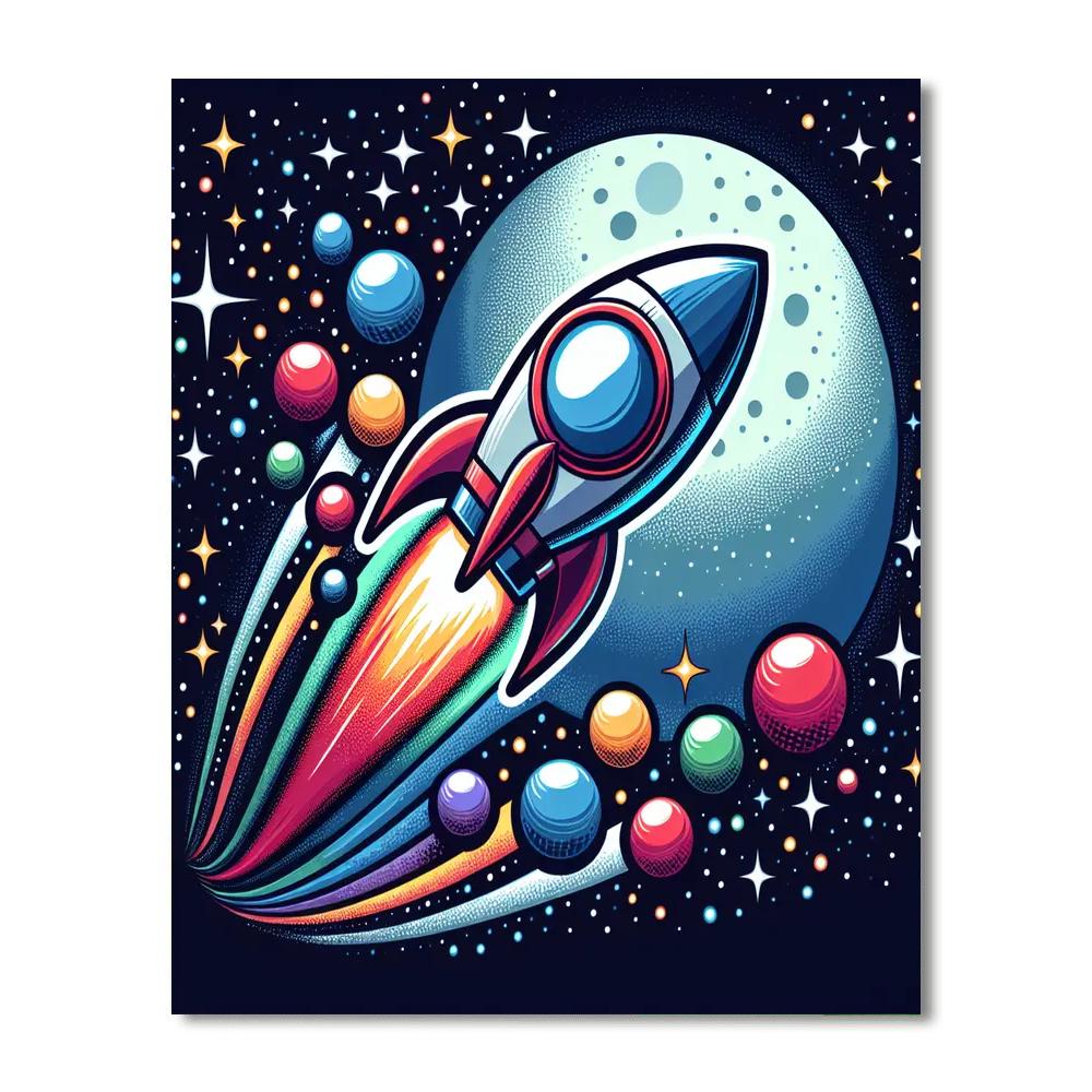 Energetic Space Adventure Painting By Numbers Kit