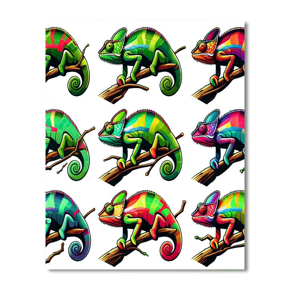 Clever Chameleons Paint By Numbers Art