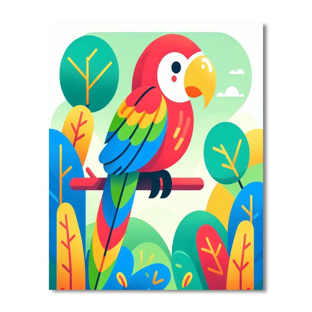 Rainbow Parrot Pal Paint By Numbers Art