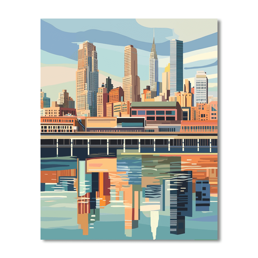 Ellsworth Kelly Inspired Inspired Modernist Industrial Horizon  Paint By Number