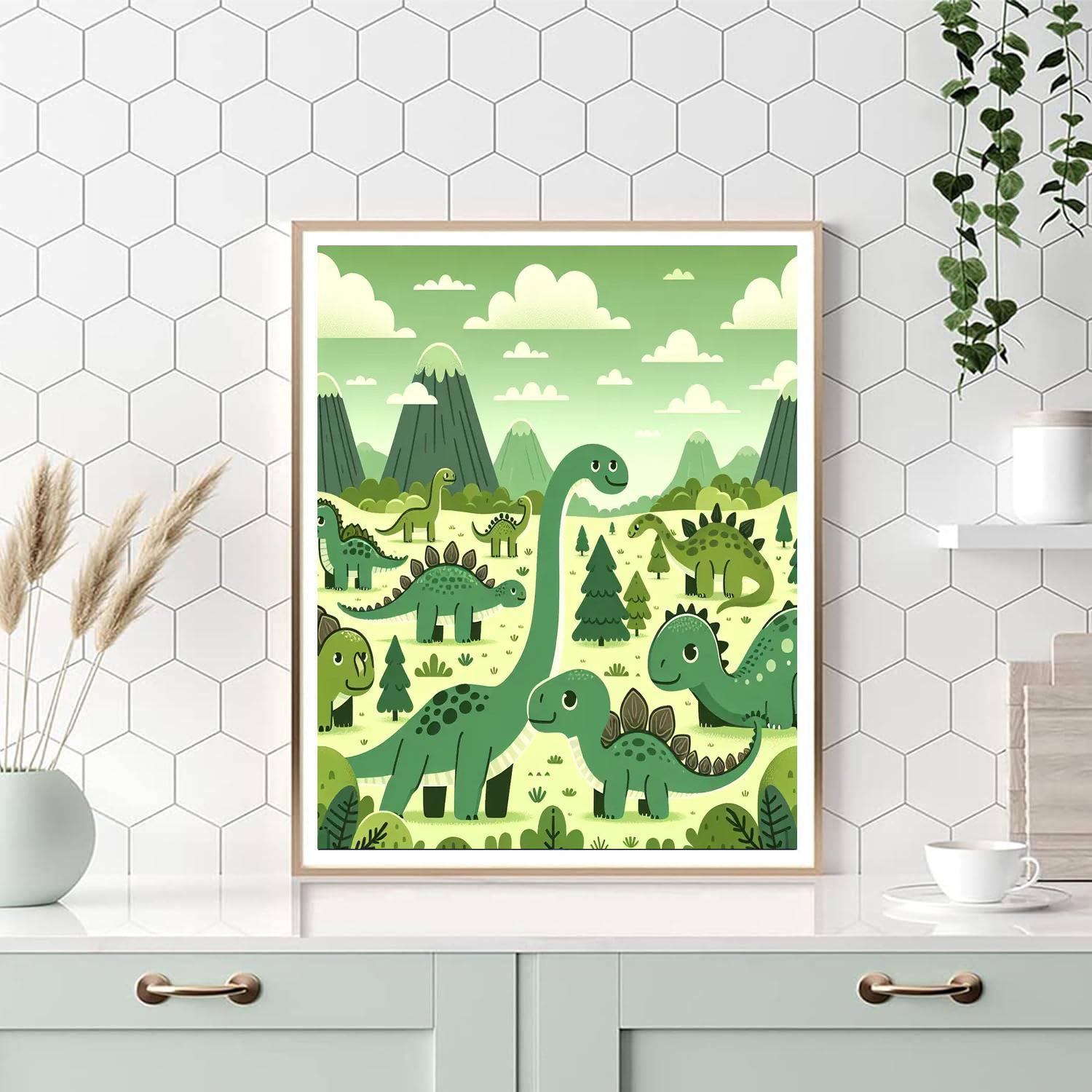 Journey To The Land Of Dinosaurs Painting Number Kit