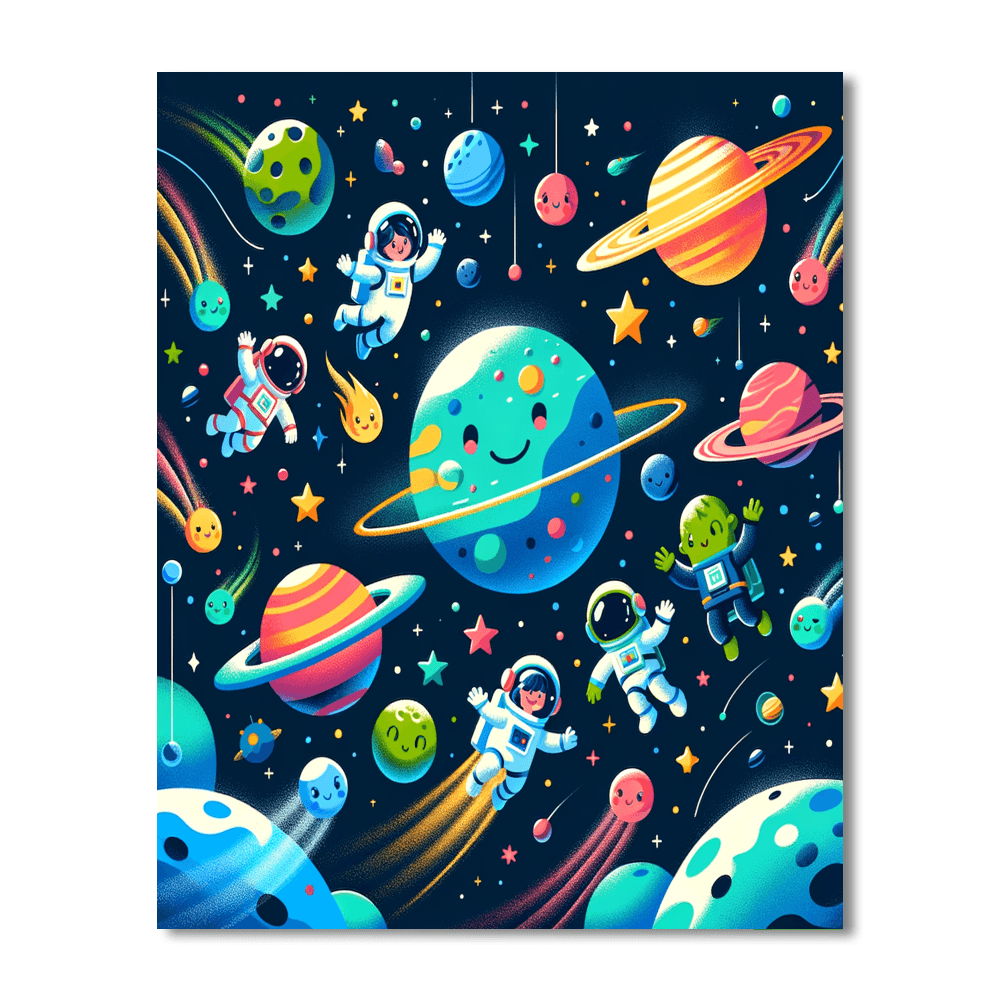 Exploring The Solar System Number Painting