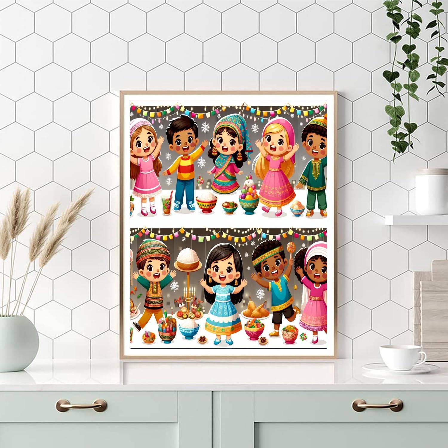 Cheerful Holiday Festival Number Painting
