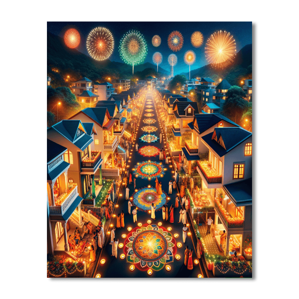 Diwali Lights Festival - Mauritius Paint By Numbers