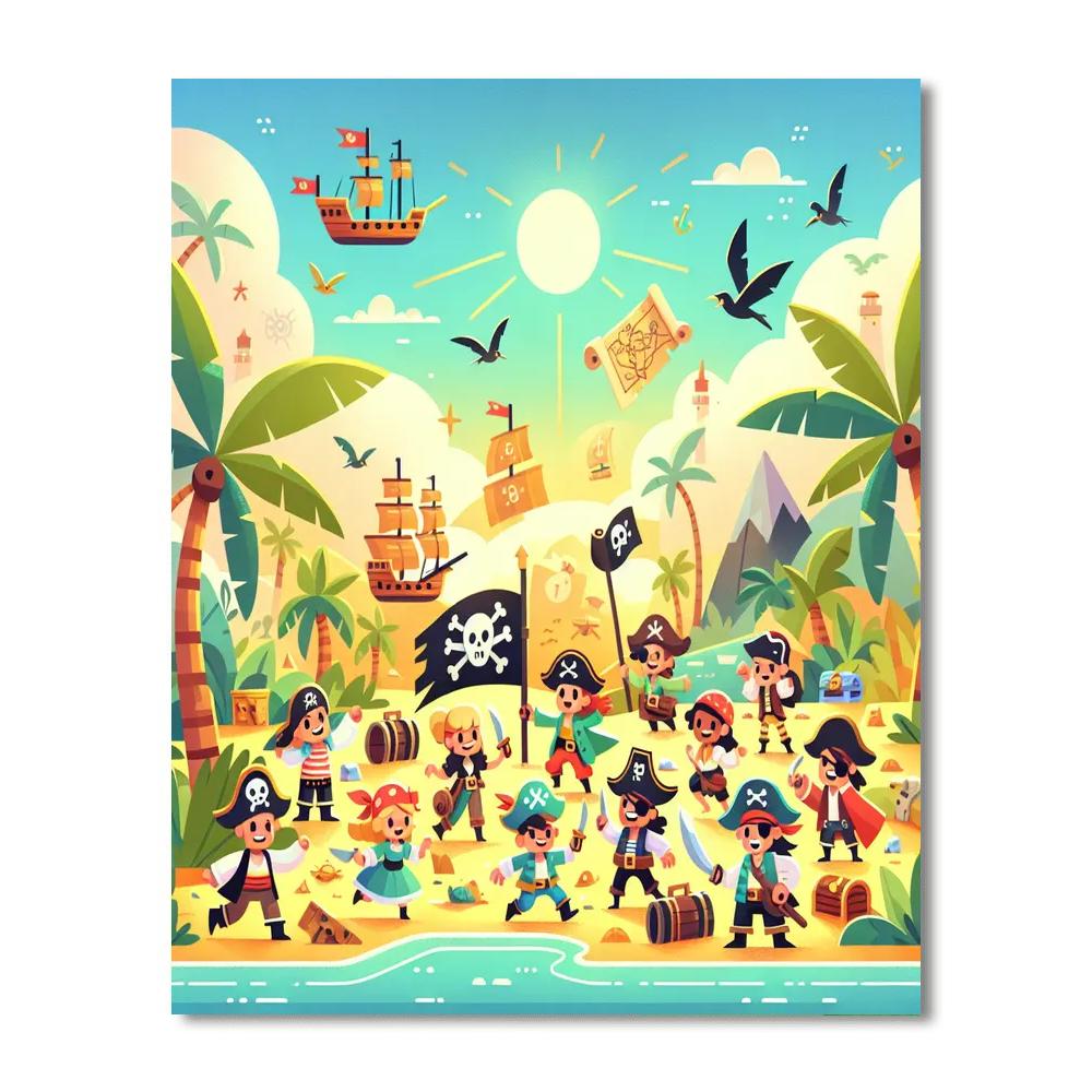Pirates' Tropical Treasure Painting Number Kit