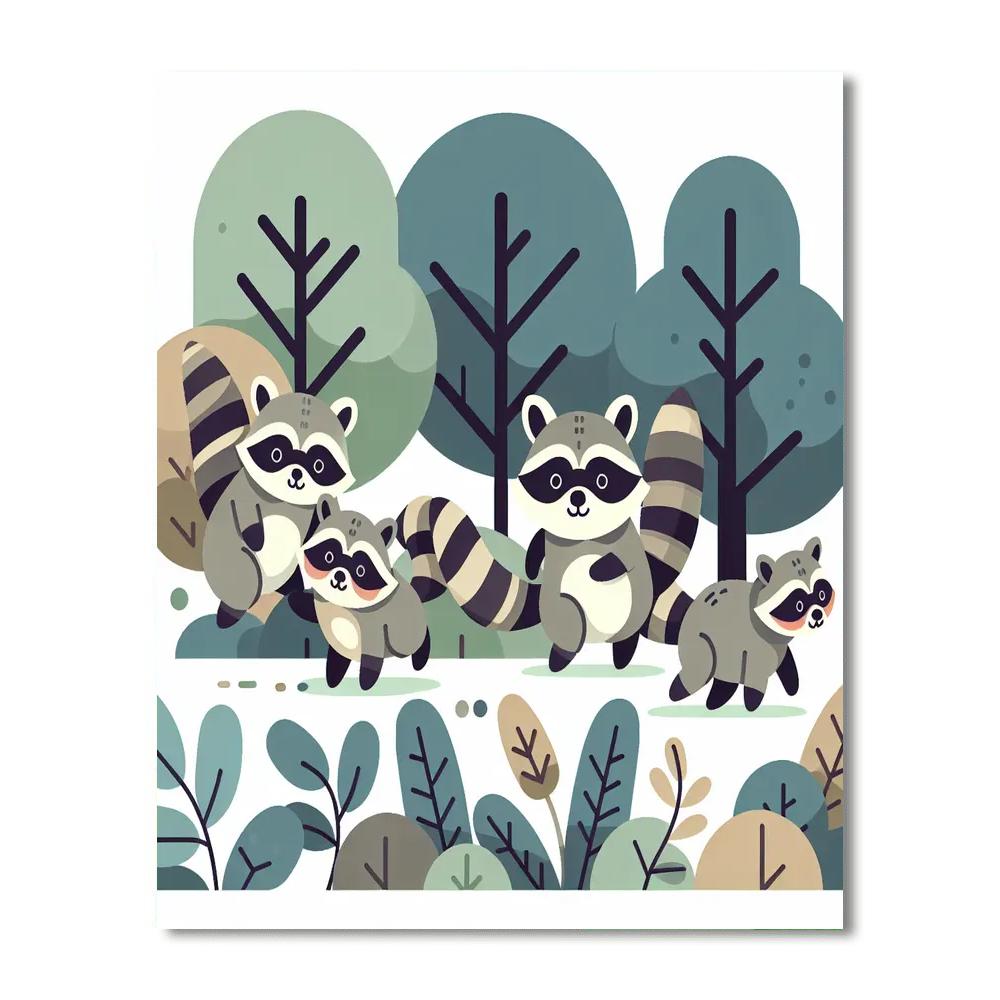 Rambunctious Raccoons Numbered Painting Kits