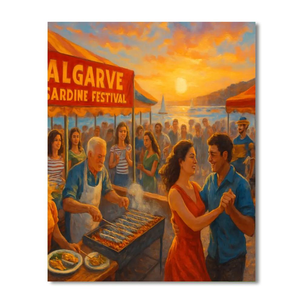 Algarve Sardine Festival - Portugal Paint By Numbers Art