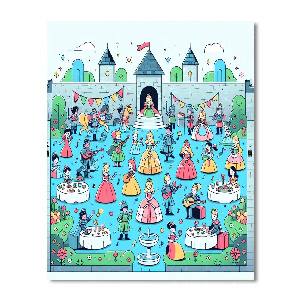 Castle Garden Party Painting Number Kit