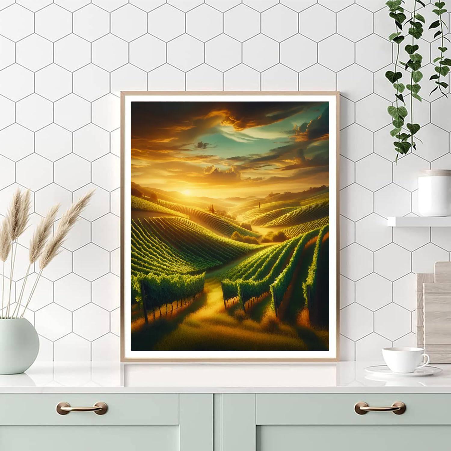 Romantic Vineyard Evening DIY Paint By Numbers