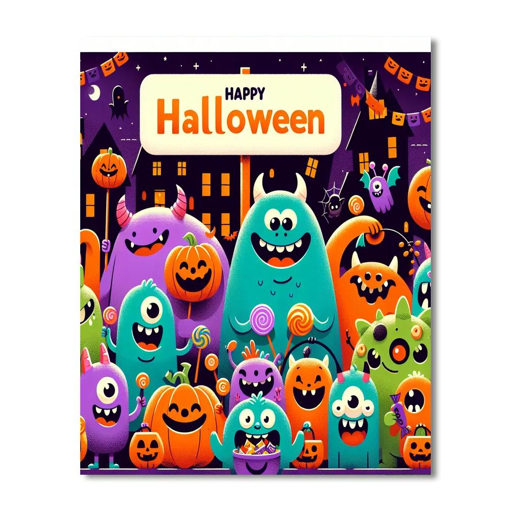 Happy Halloween Monsters Numbered Painting Kits