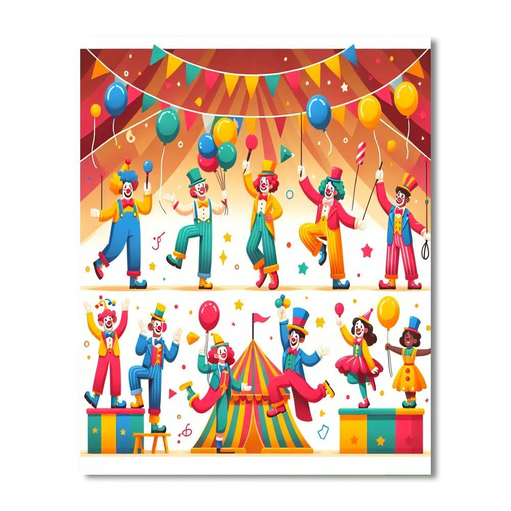 Jolly Clowns Painting By Numbers Kit