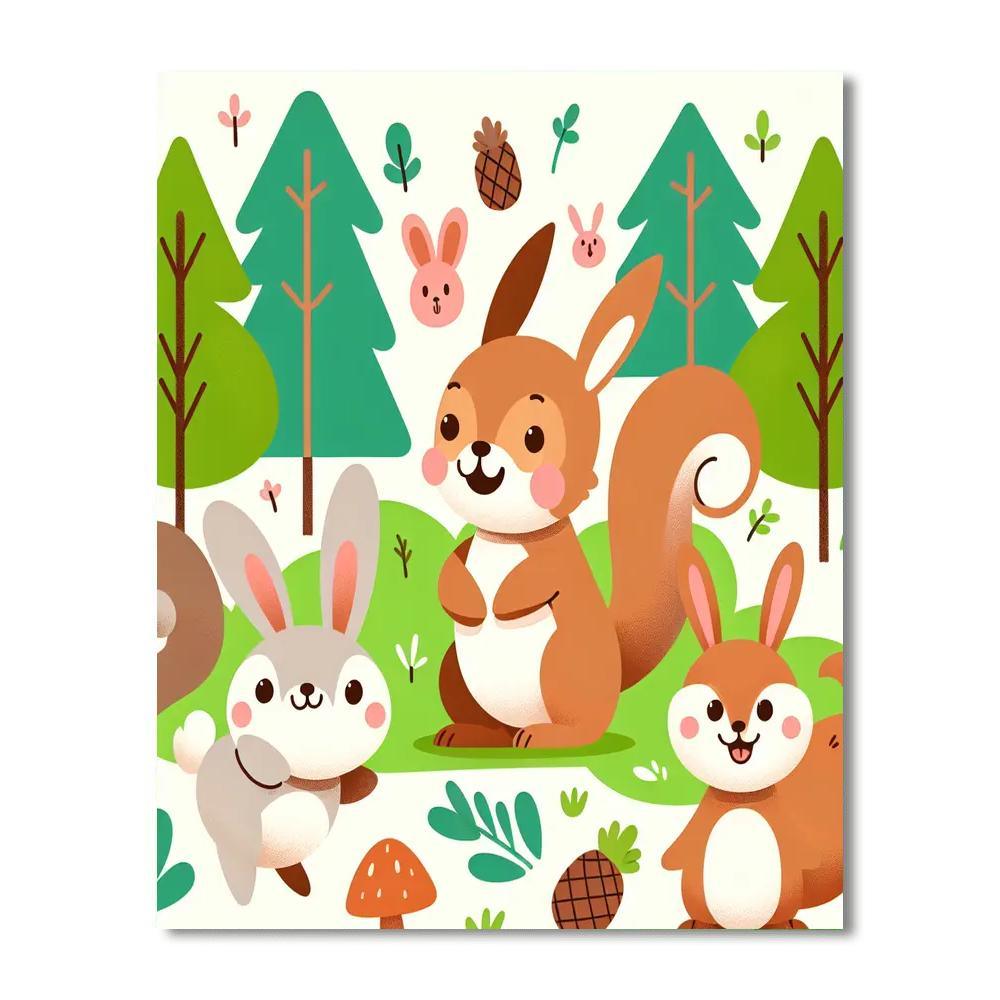 Happy Forest Paint By Numbers Art