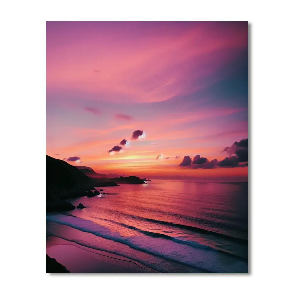 Sunset Beach Tranquility Painting By Numbers Kit