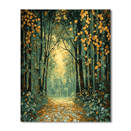 Gustav Klimt Inspired Serenity Of The Forest  Paint By Numbers Art