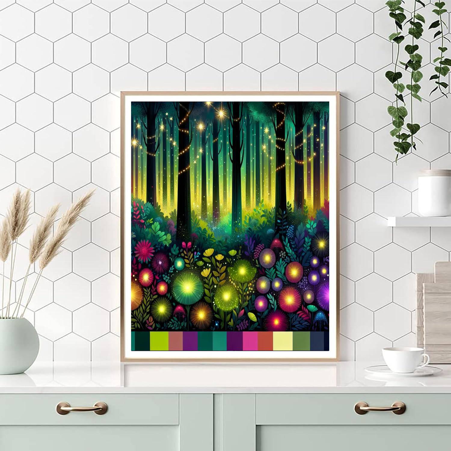 Mysterious Fairy Forest Paint By Numbers Art