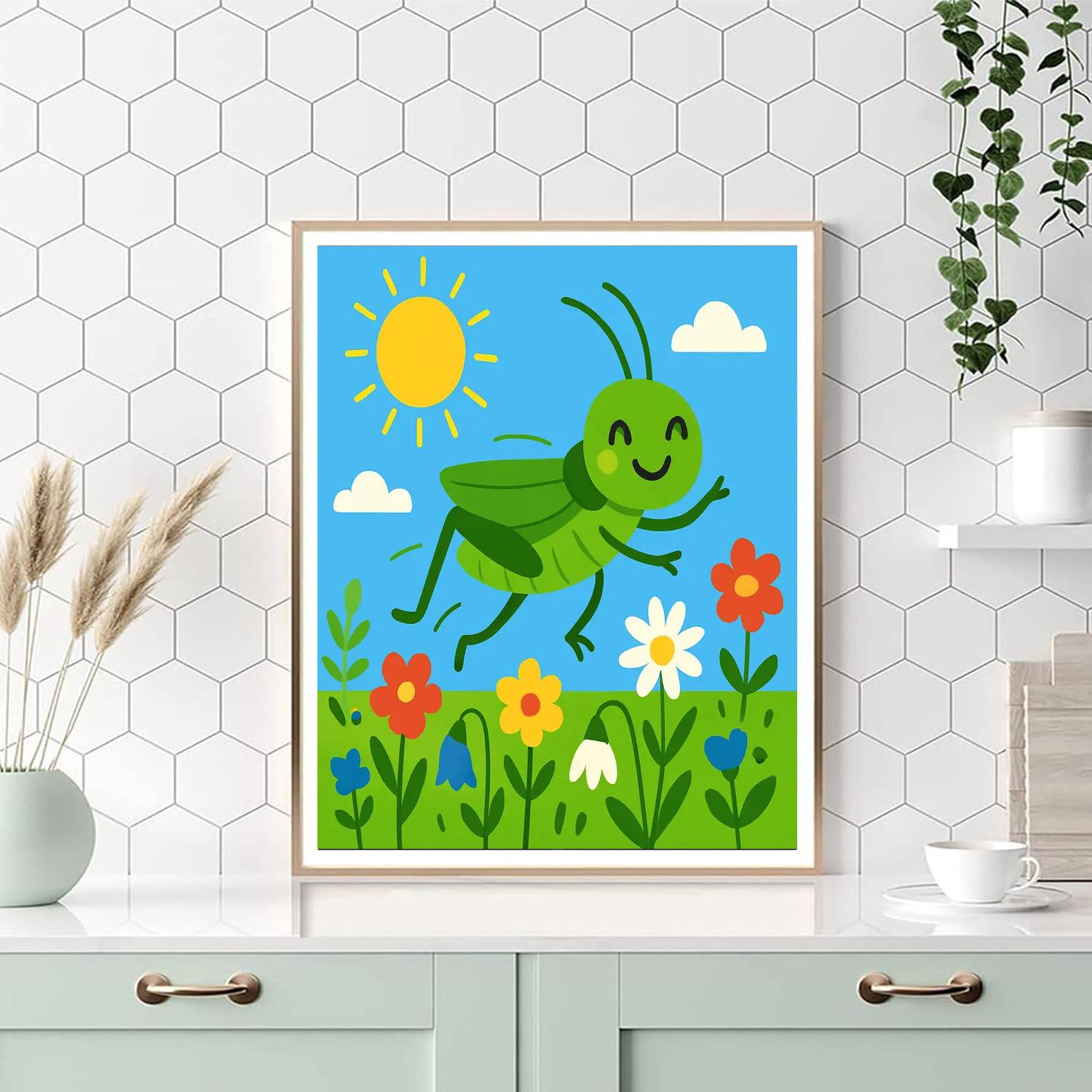 Giggle Grasshopper Paint By Numbers Art