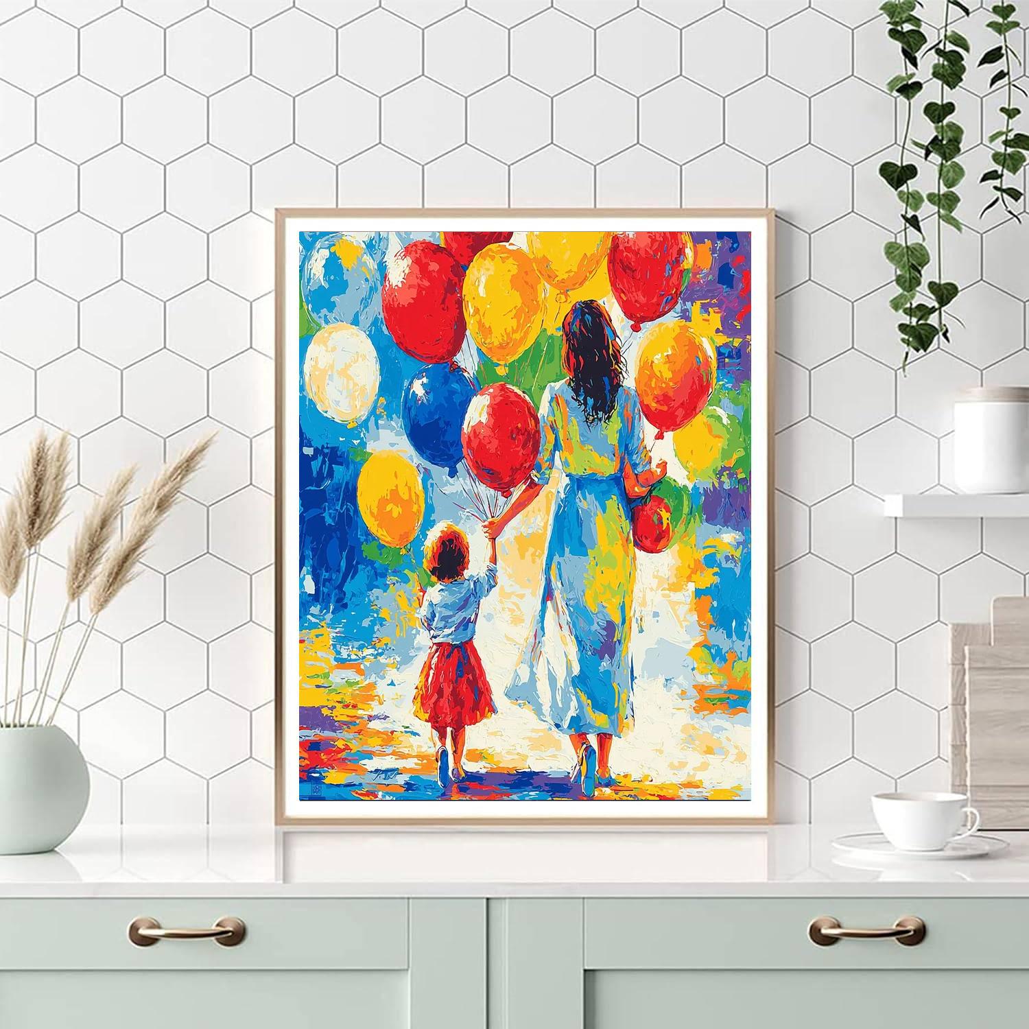 Mother's Day Balloon Surprise Numbered Painting KitsMother's Day Balloon Surprise - DIY Painting By Numbers Kit - Image 5