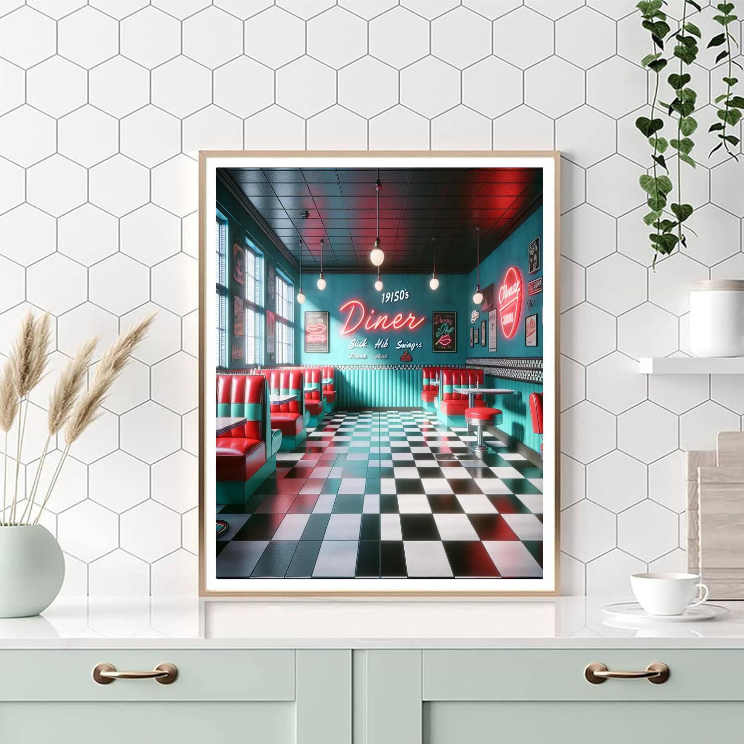 Vintage Retro Diner Paint By Numbers