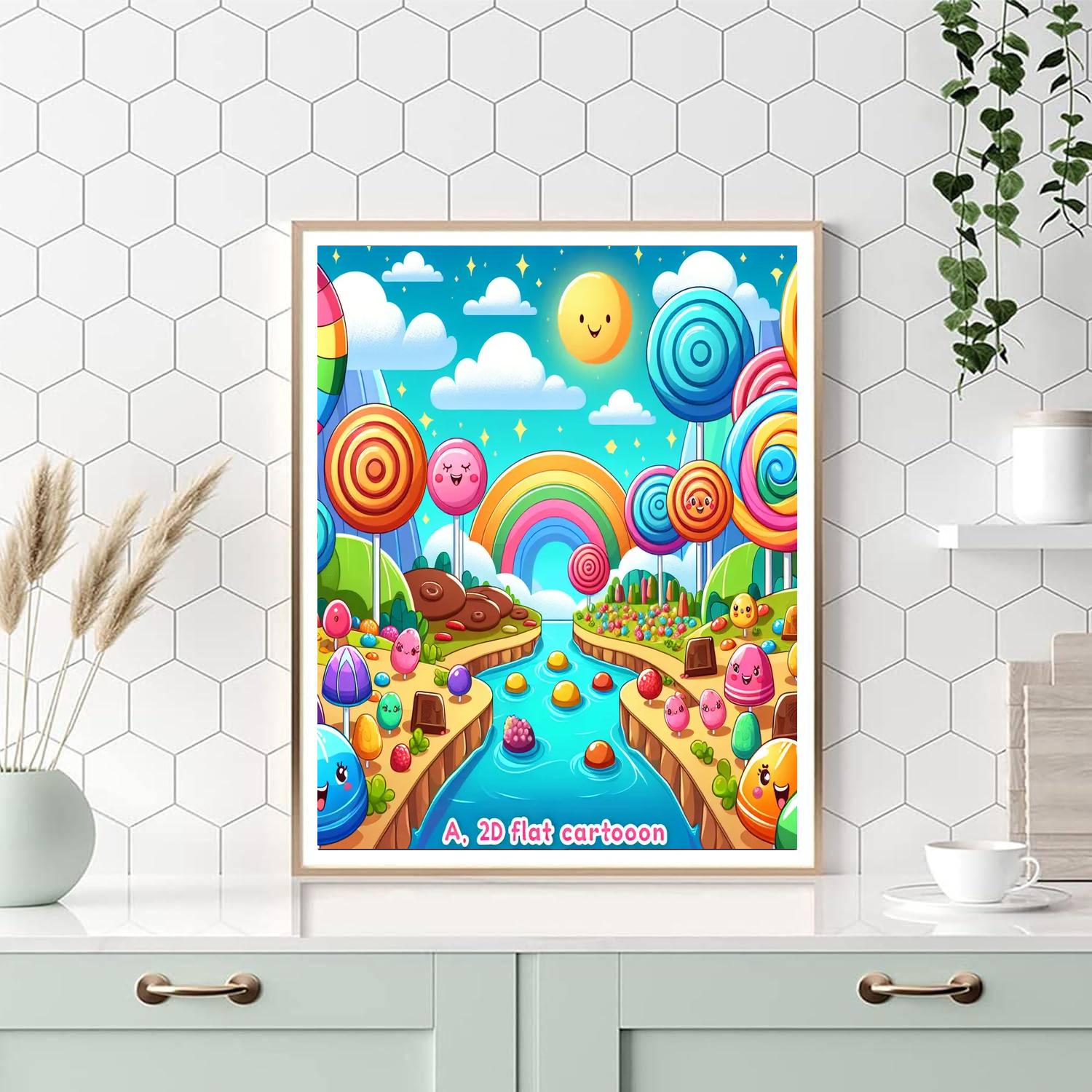 Funky Candy Land Paint By Numbers Art