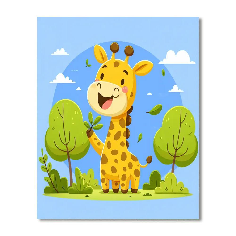 Excited Giraffe DIY Paint By Numbers