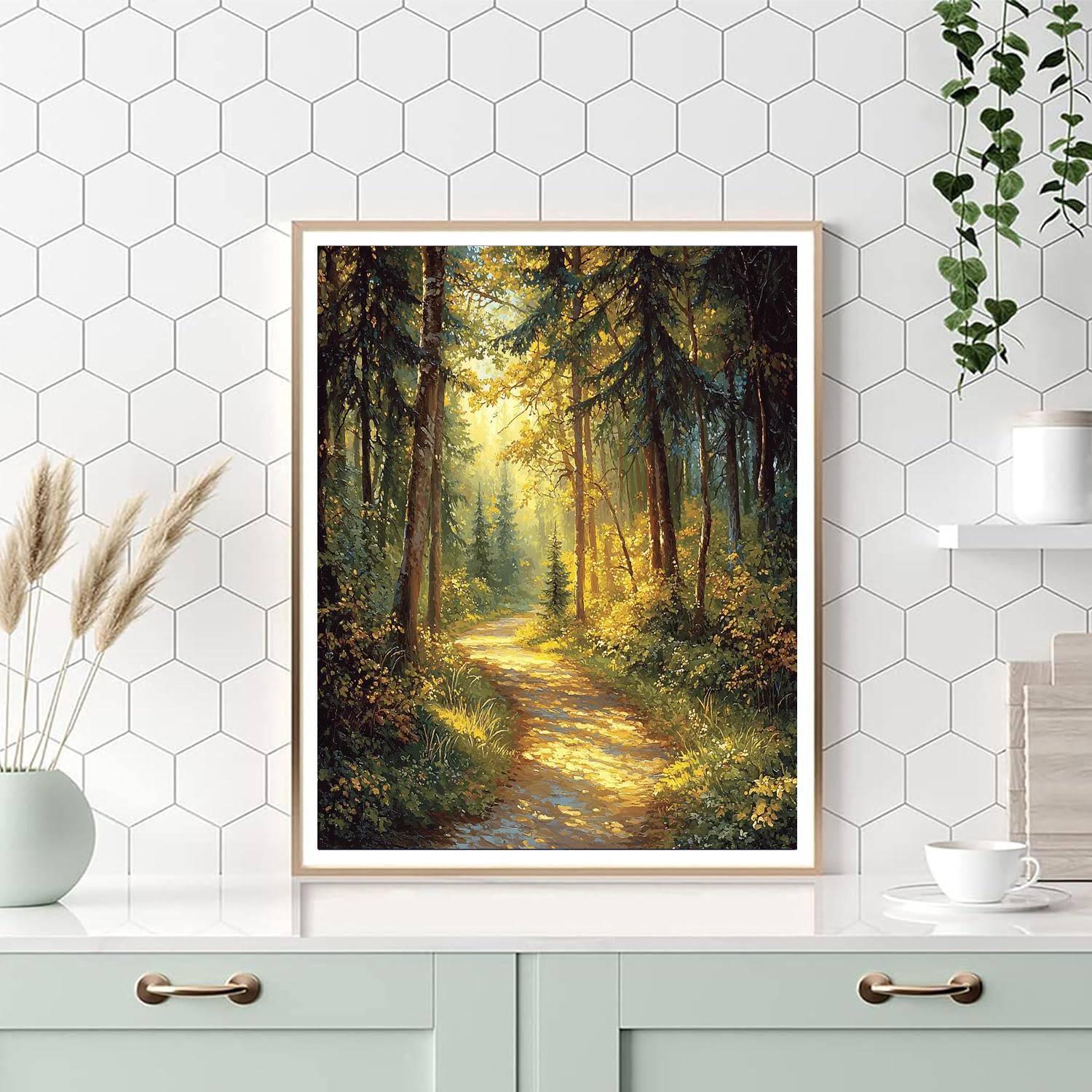 Thomas Kinkade Inspired Hidden Forest Path  Paint By Numbers Kits