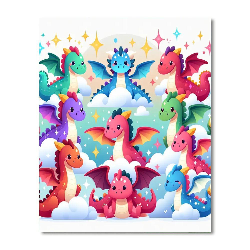 Fantasy Dragon Friends Numbered Painting Kits