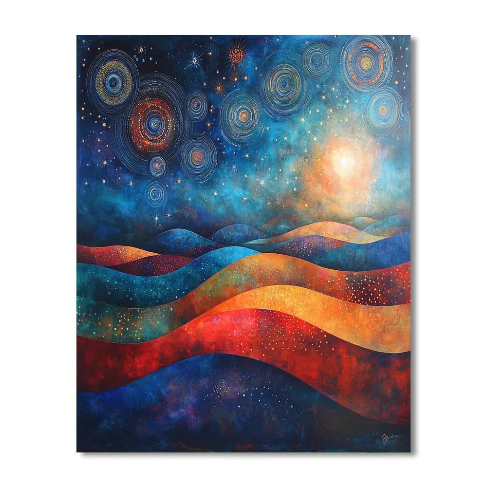 Nandalal Bose Inspired Mystical Elements Of The Cosmos  Painting Number Kit