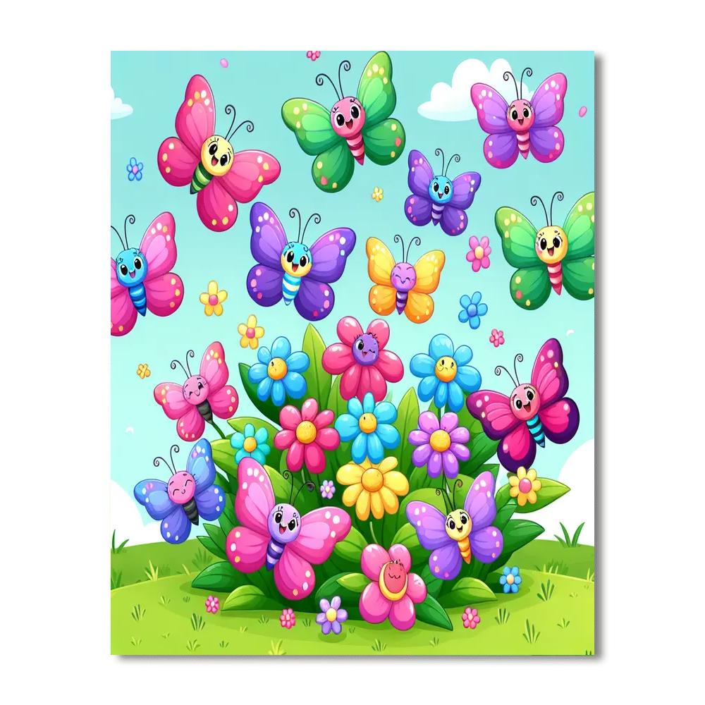 Joyful Butterfly Ball Paint By Numbers Art