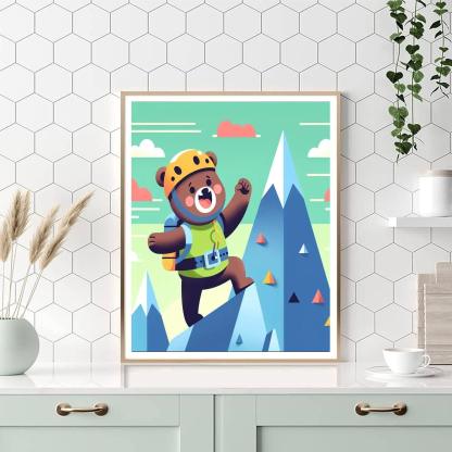 Mountain Climber Bear Painting By Numbers Kit