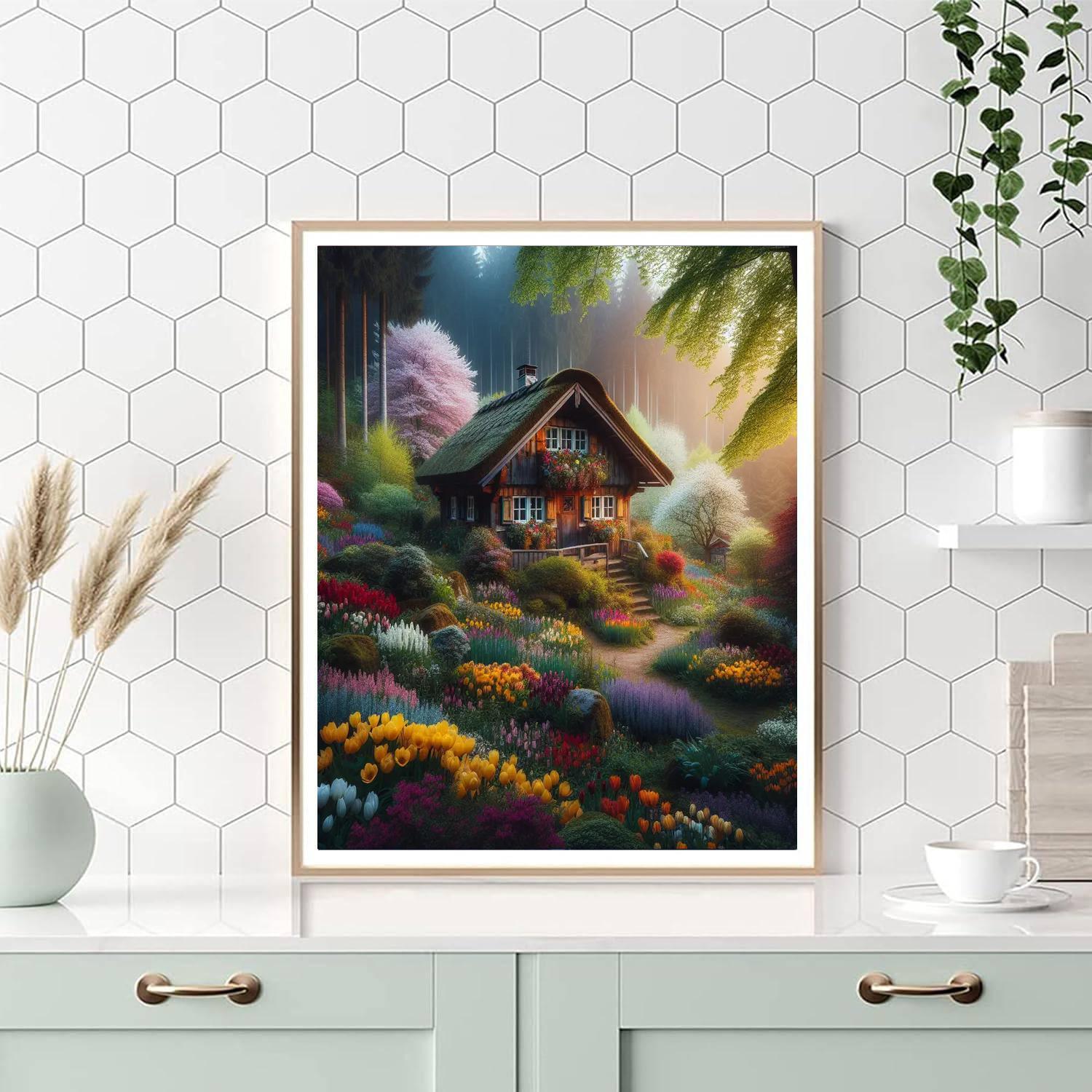 Cottage Springtime Painting Number Kit