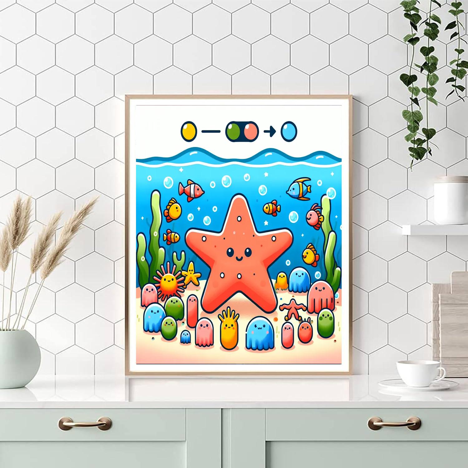 Sparkling Starfish Celebration Painting Number Kit