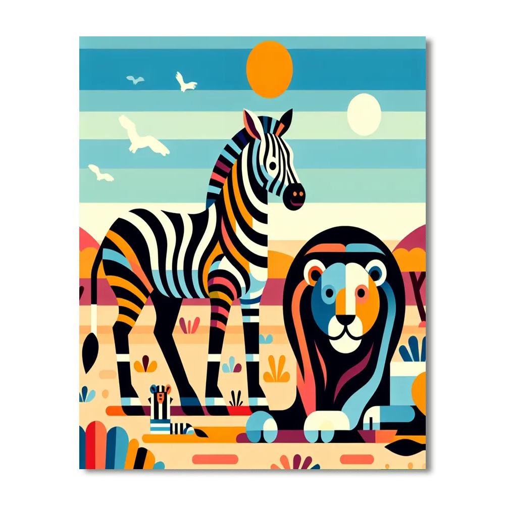 Artistic Animal Safari Painting By Numbers Kit